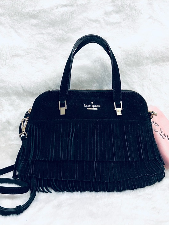 kate spade Handbags - 🔥 Kate Spade ♠️ Black Suede Fringe handbag gorgeous bag for fall & winter